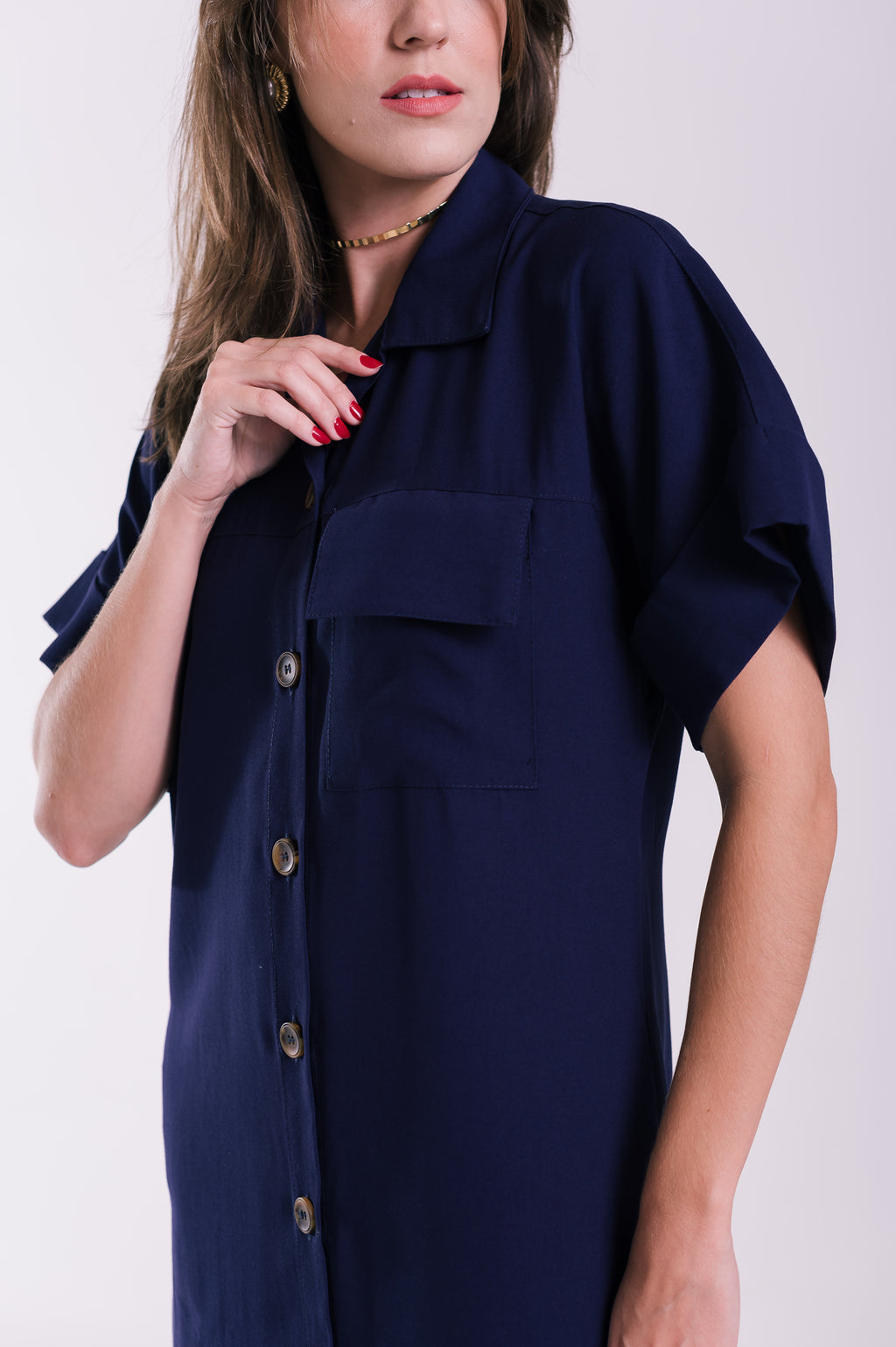 Chemise Lígia Azul Marinho