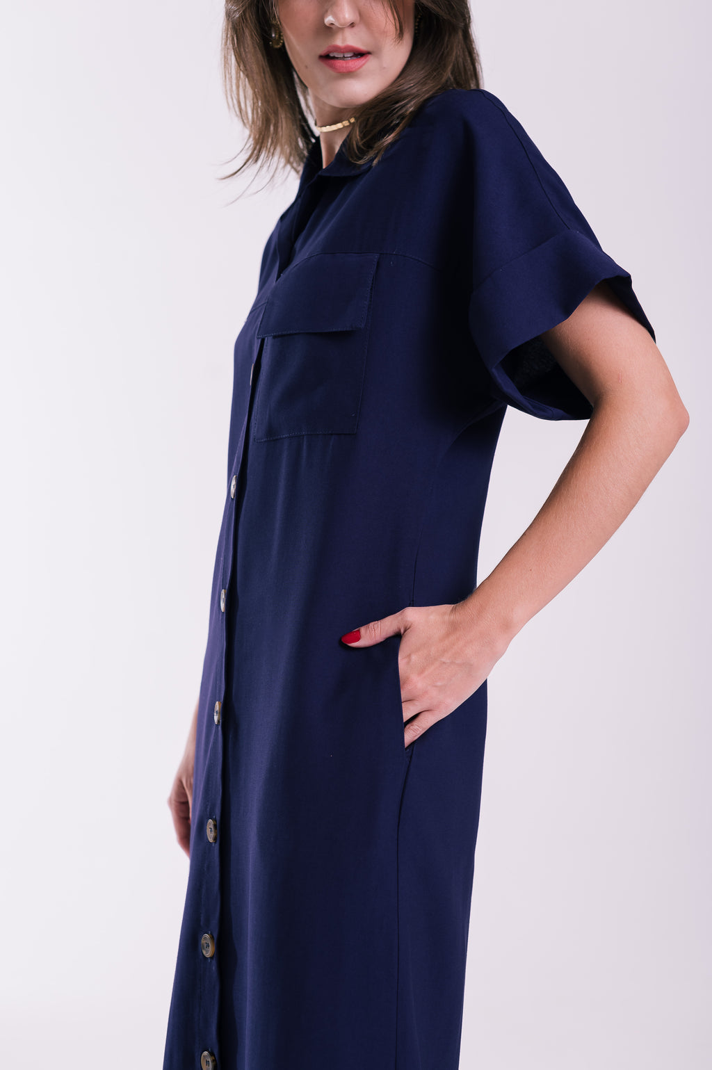 Chemise Lígia Azul Marinho