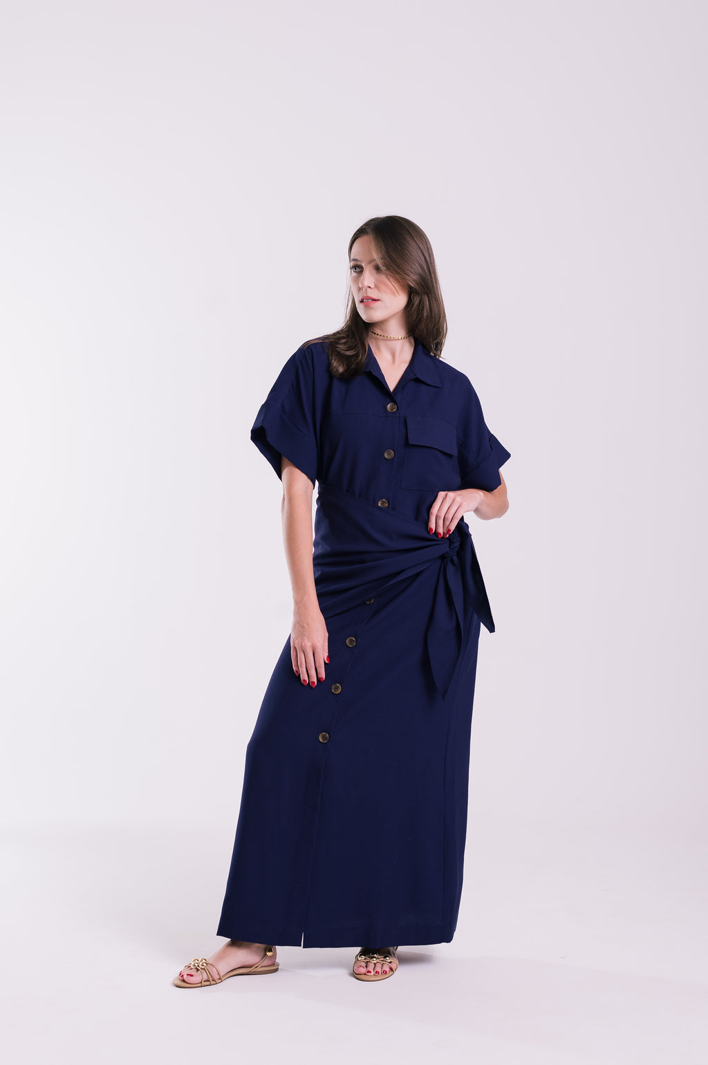 Chemise Lígia Azul Marinho