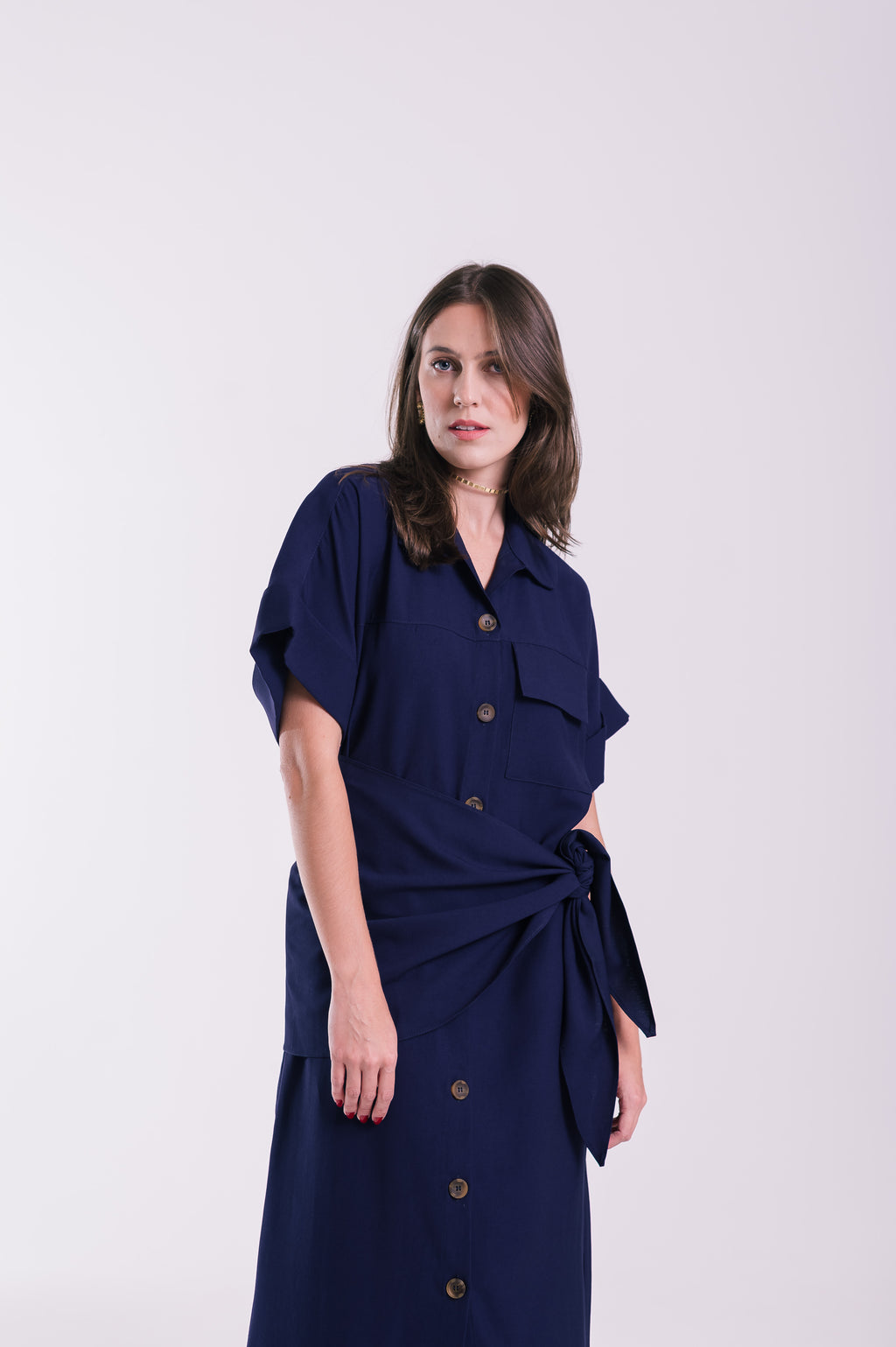 Chemise Lígia Azul Marinho