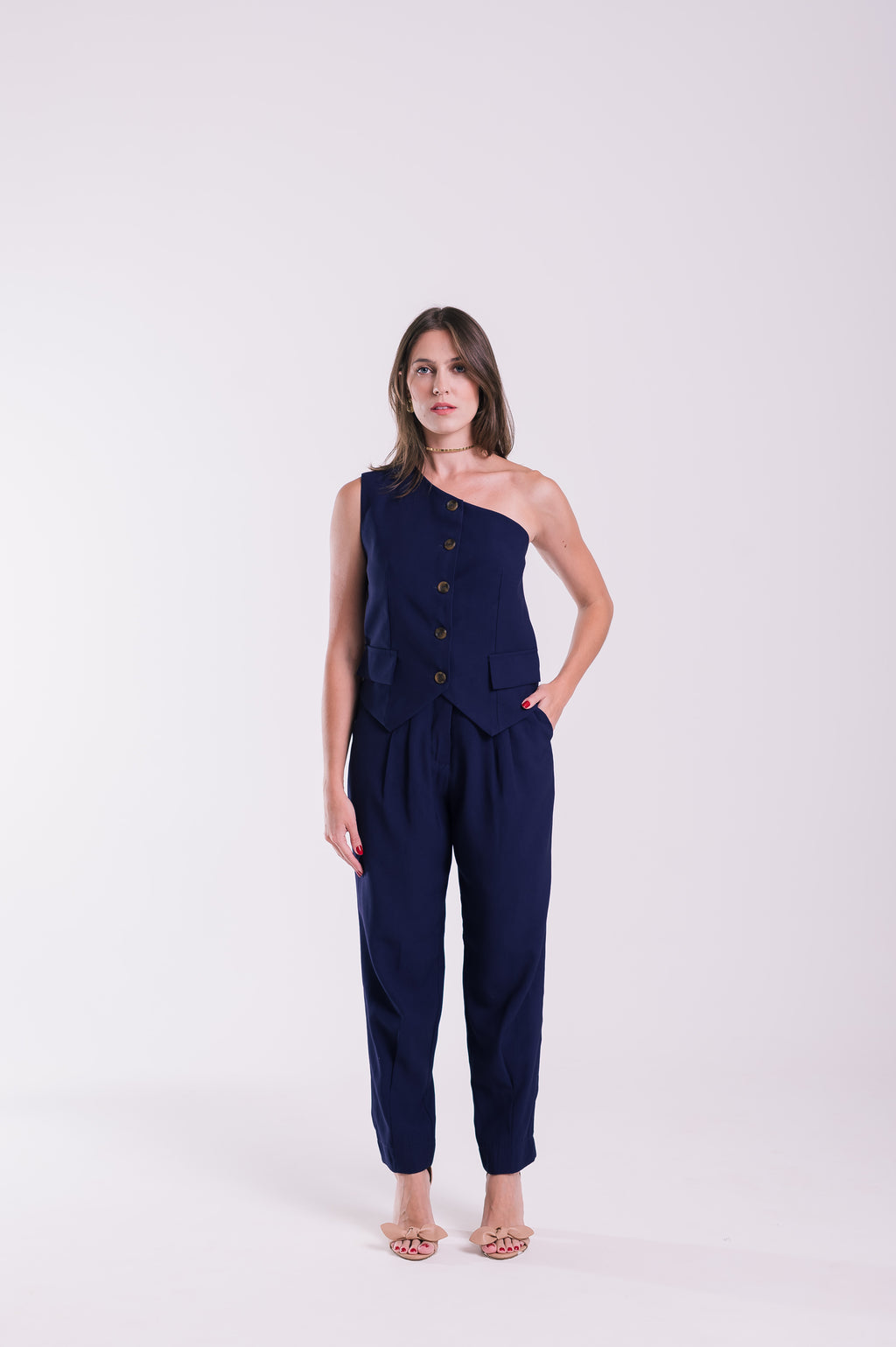 Calça Cenoura Cleo Azul Marinho