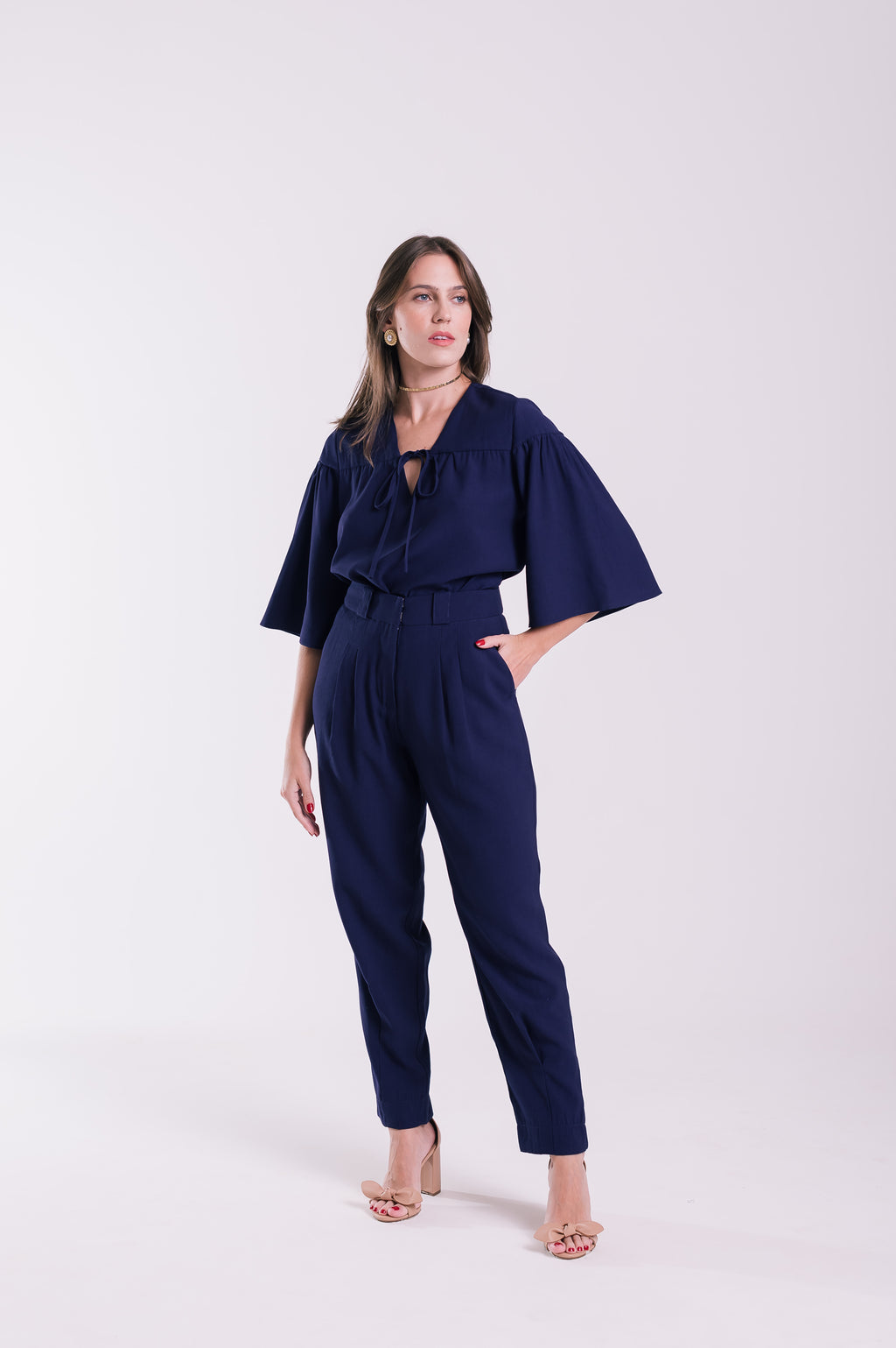 Calça Cenoura Cleo Azul Marinho