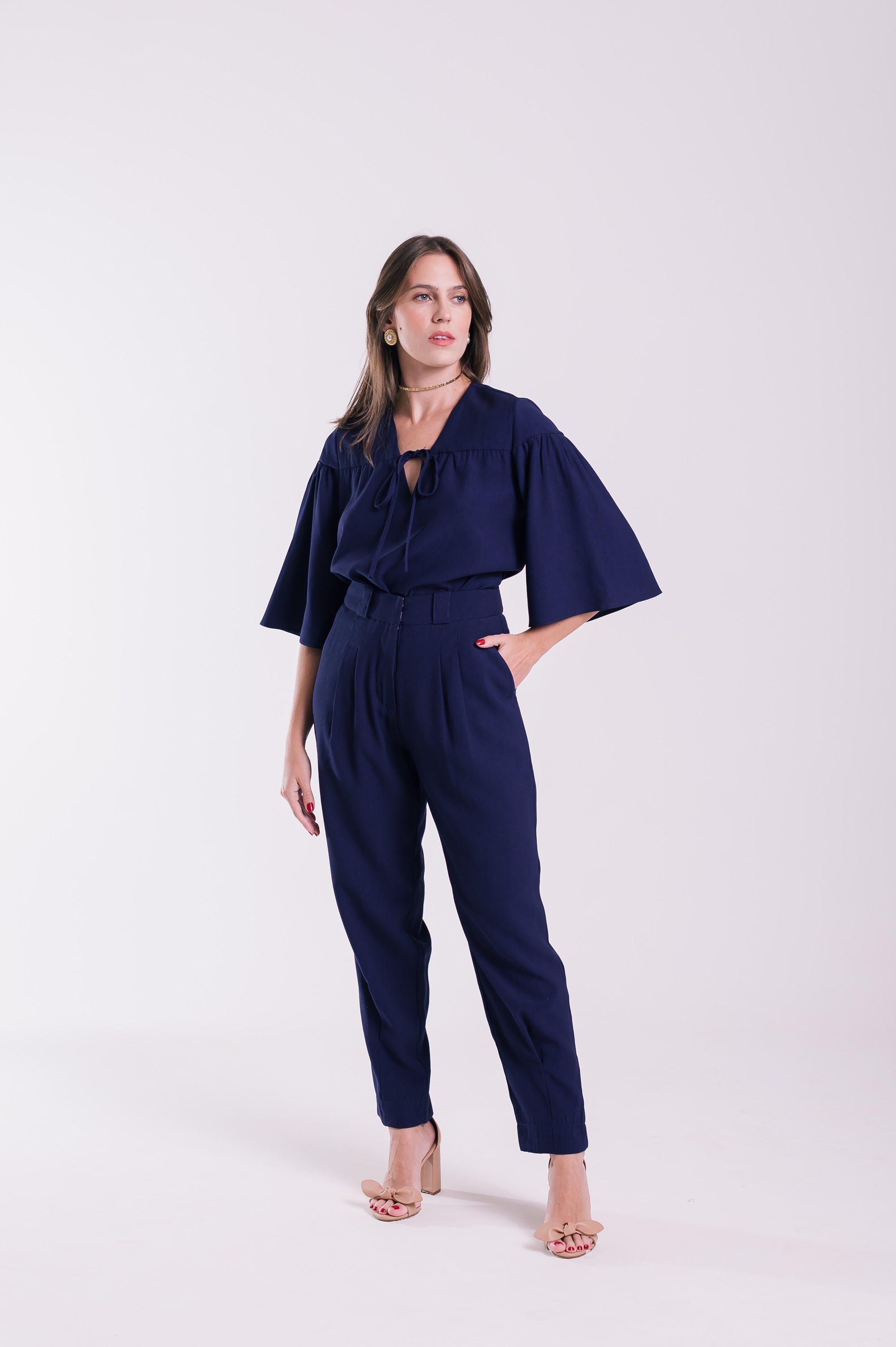Calça Cenoura Cleo Azul Marinho