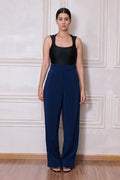 Calça Pantalona Cecília Azul Marinho Escuro
