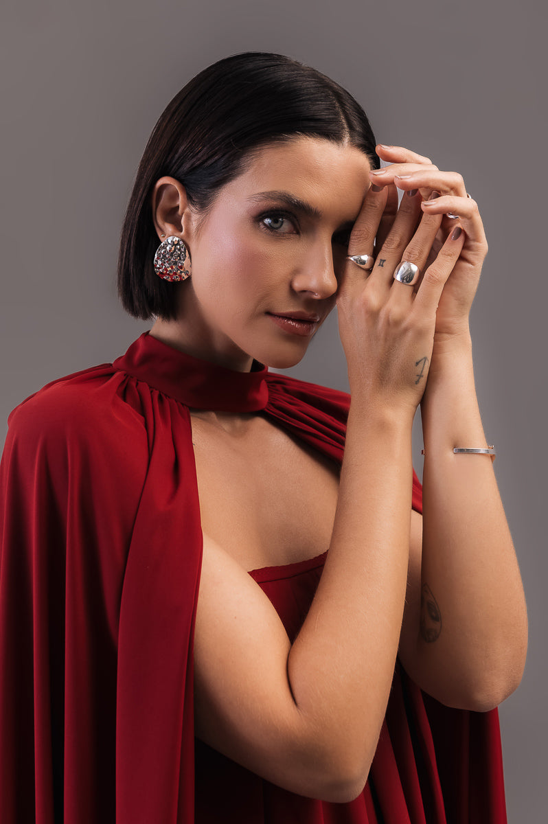 Vestido Longo com Capa Louise Marsala Ällie