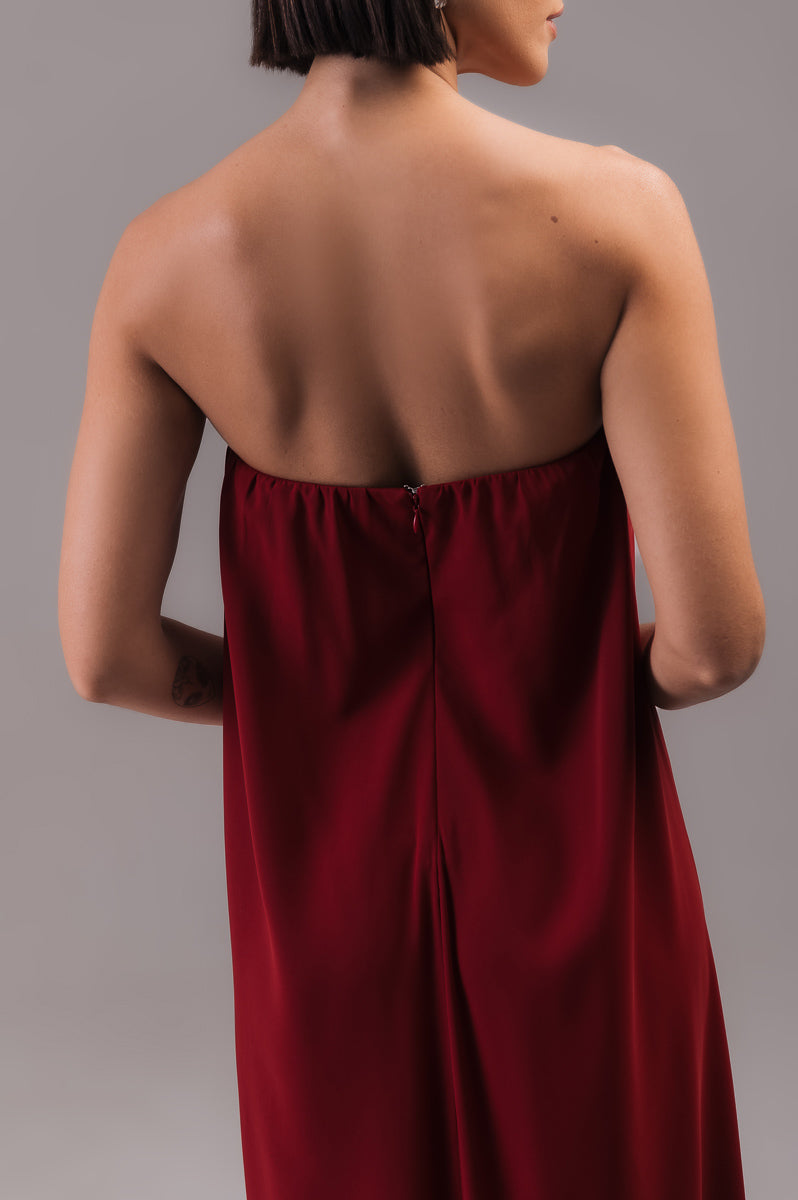 Vestido Longo com Capa Louise Marsala Ällie