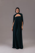 Vestido Longo com Capa Louise Verde Botanik Ällie
