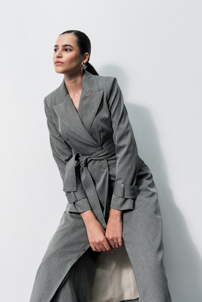 Trench Coat Romana Cinza