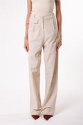 Calça Pantalona Ciça Creme