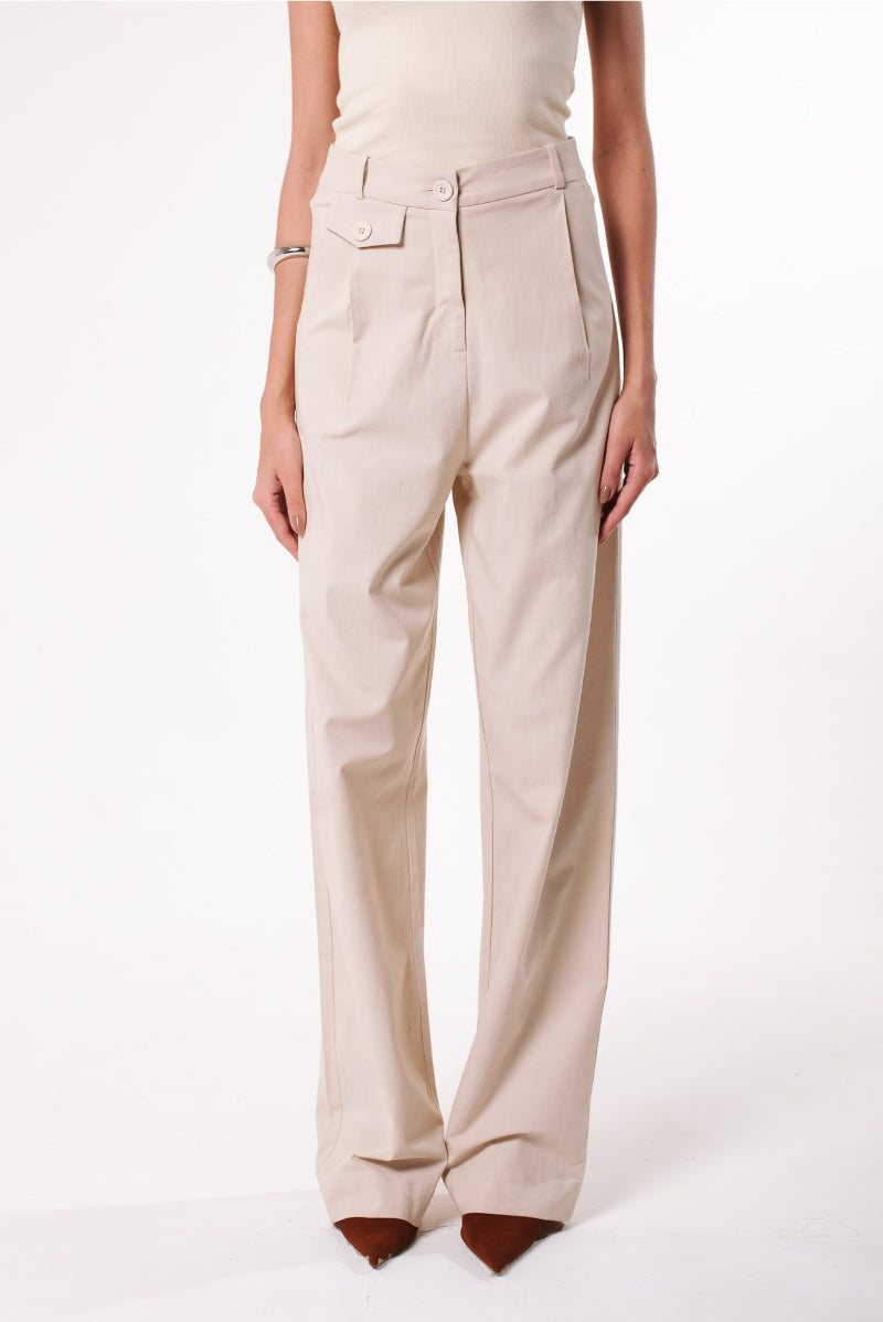 Calça Pantalona Ciça Creme