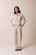 Calça Pantalona Tricot Michelle Areia Ällie