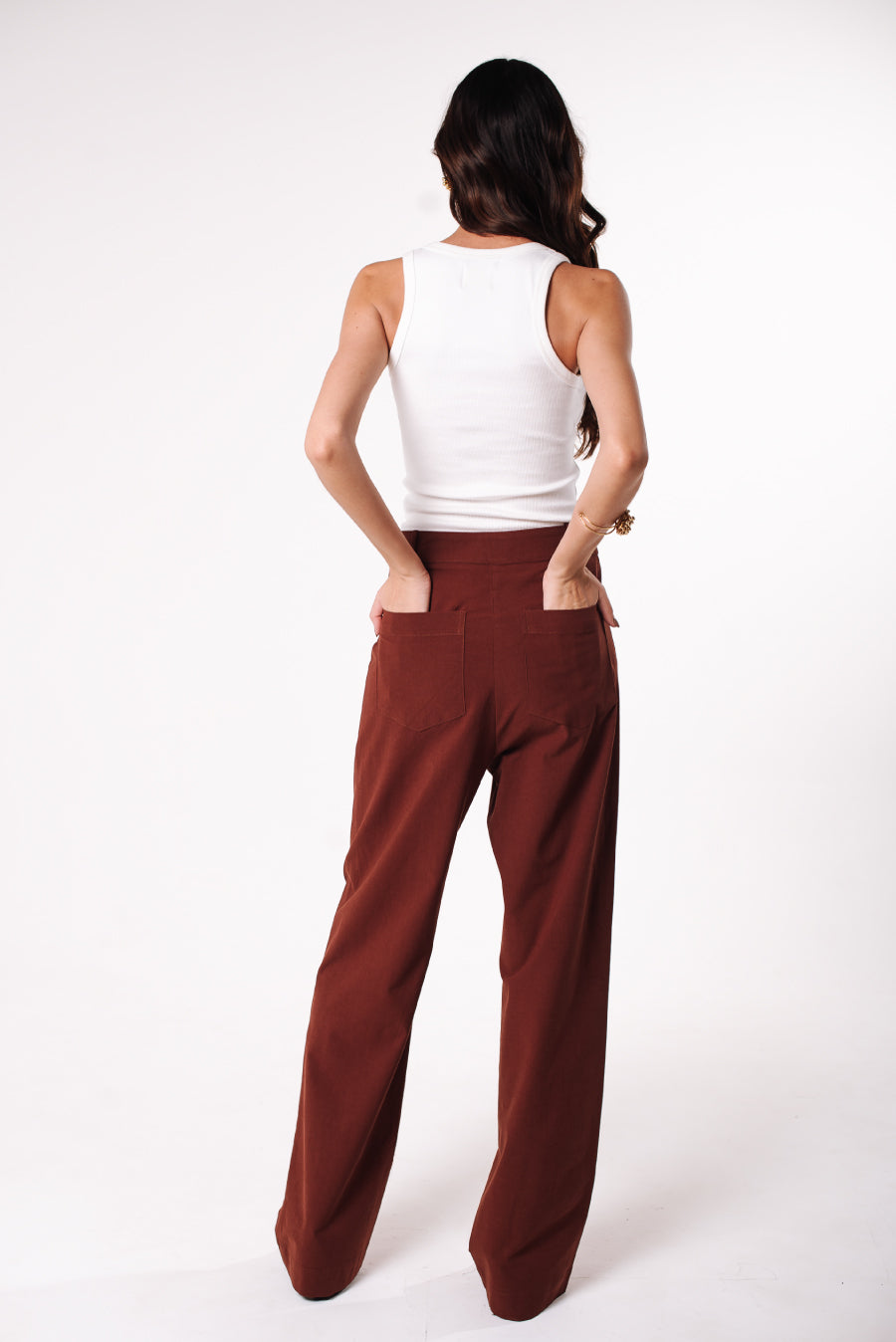 Calça Pantalona Ciça Marrom Chocolate