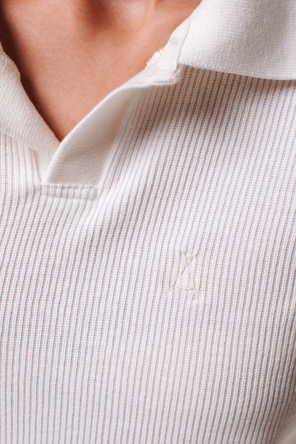 Blusa Polo Tricô Off White