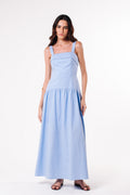 Vestido Tricoline Débora Azul