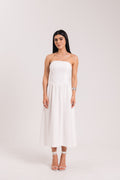 Vestido Midi Moniz Off White Saphir