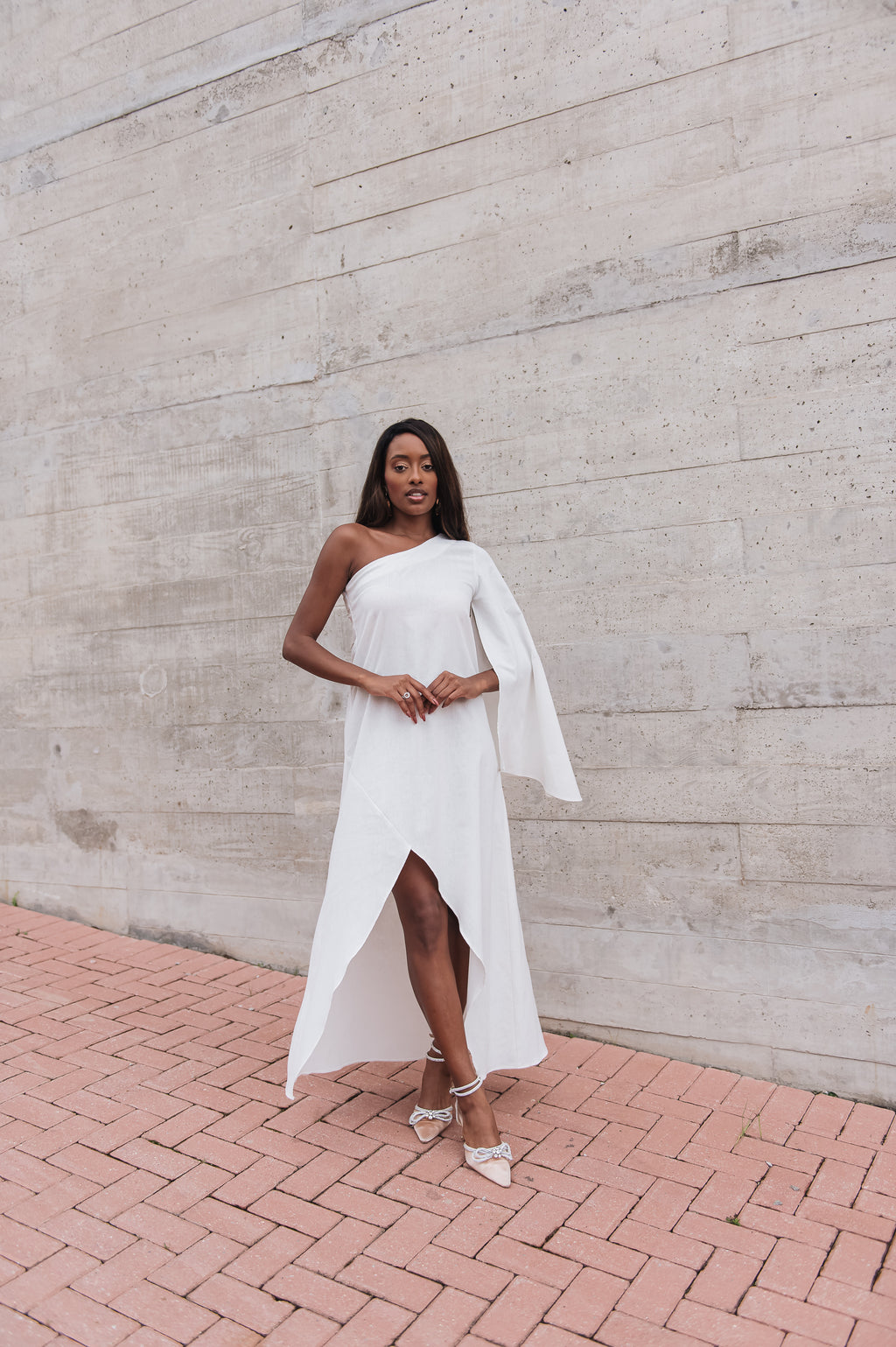 Vestido Fiorella Linho Off White