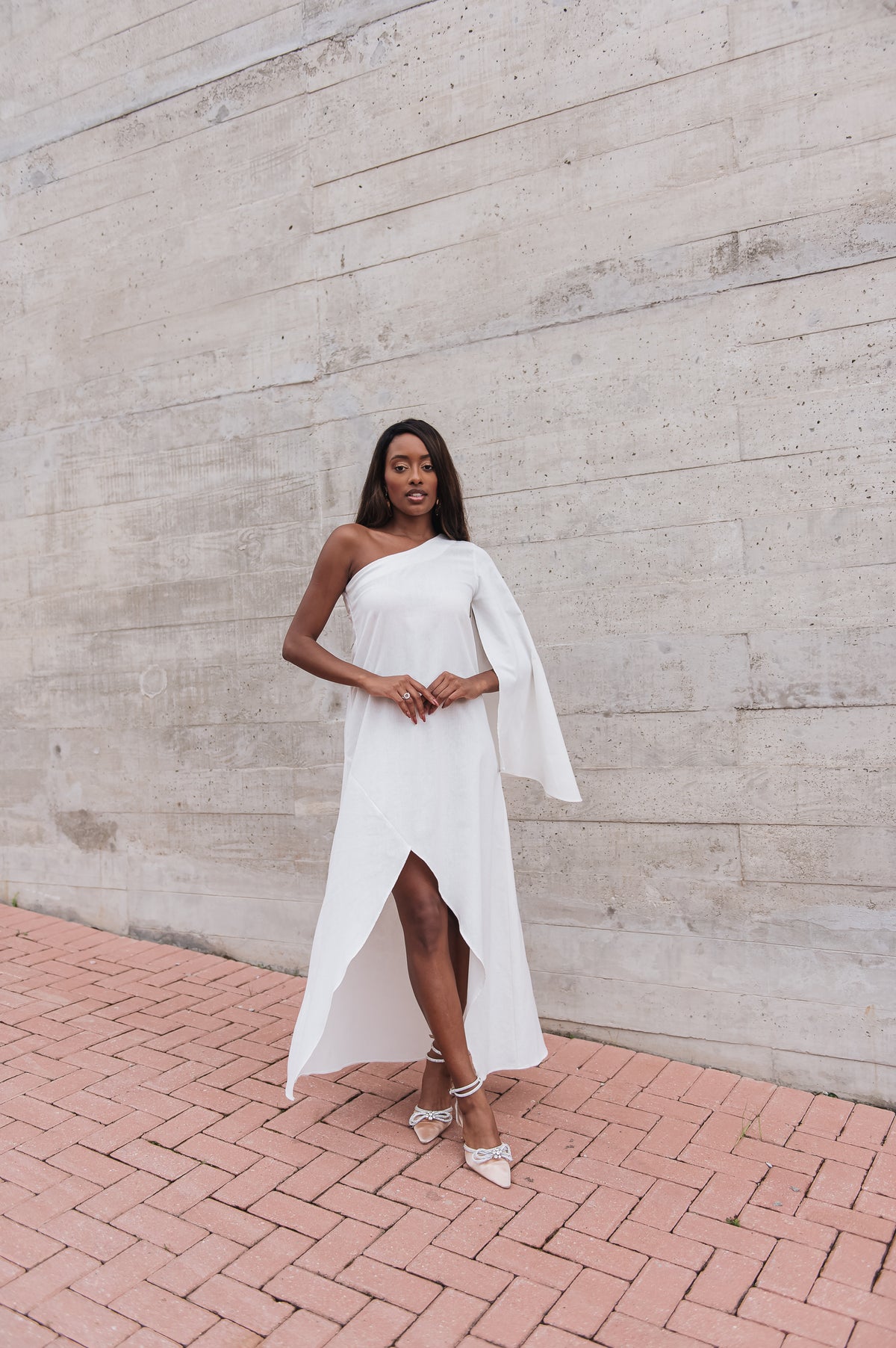 Vestido Fiorella Linho Off White