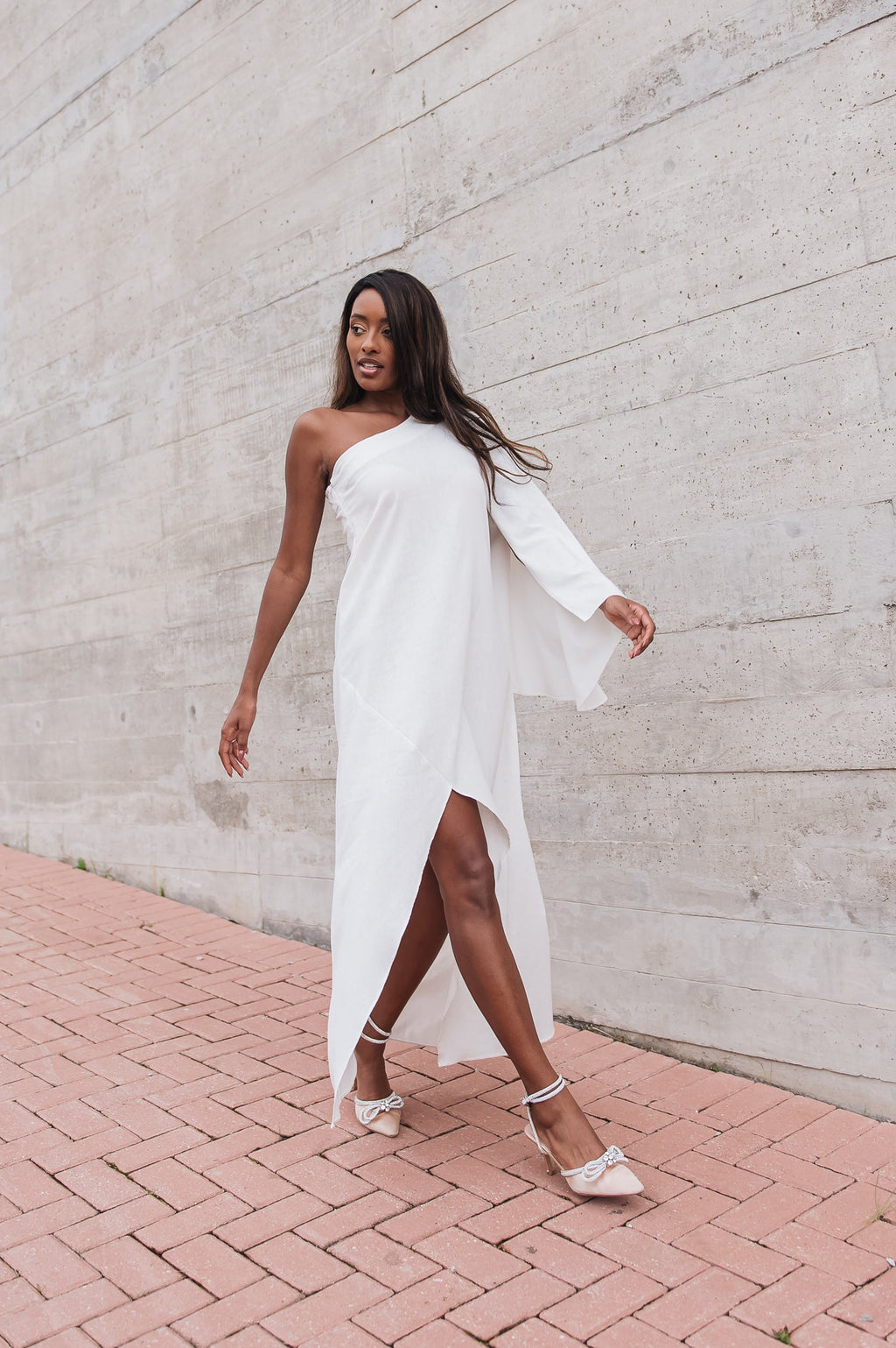 Vestido Fiorella Linho Off White