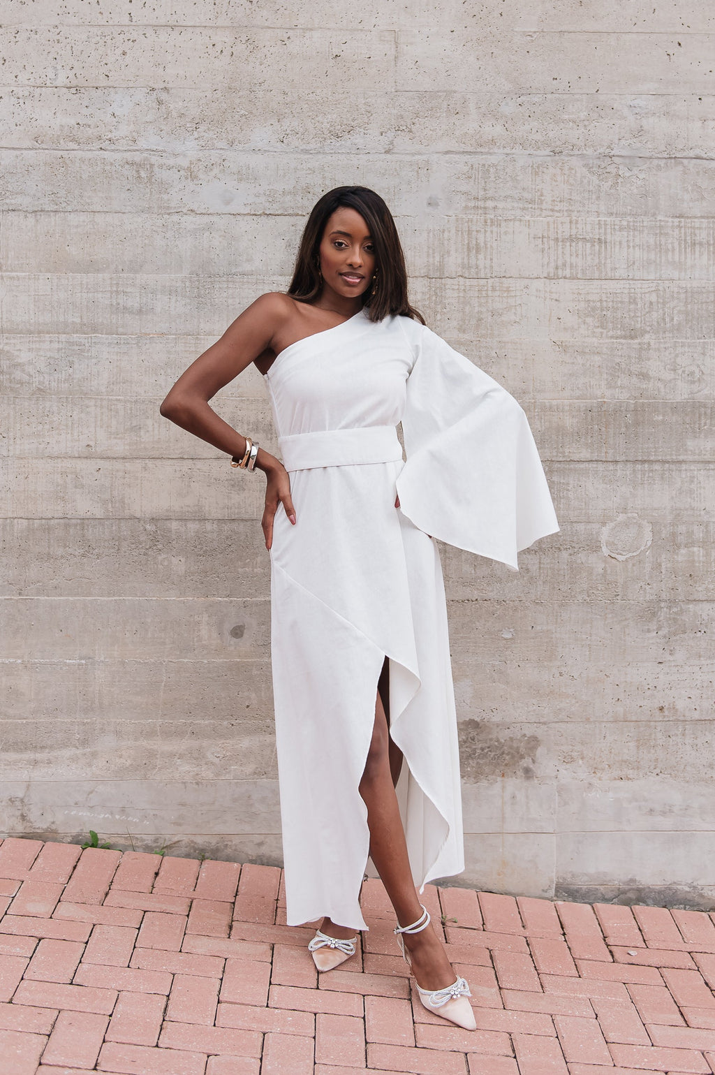 Vestido Fiorella Linho Off White