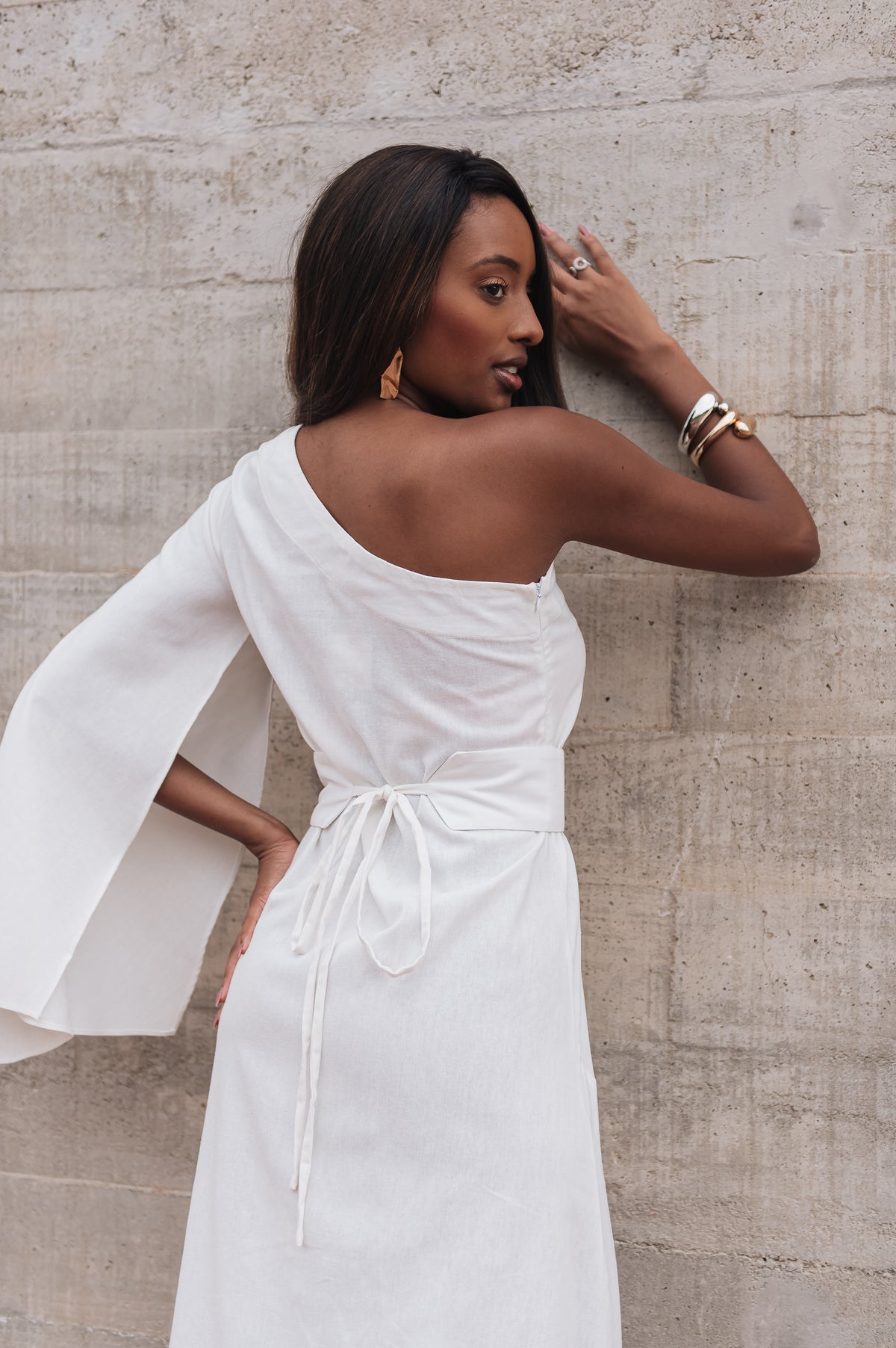 Vestido Fiorella Linho Off White