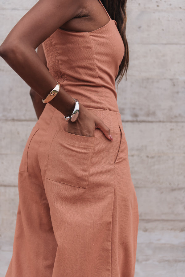 Calça Dahlia Linho Doce de Leite