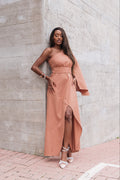 Vestido Fiorella Linho Doce de Leite