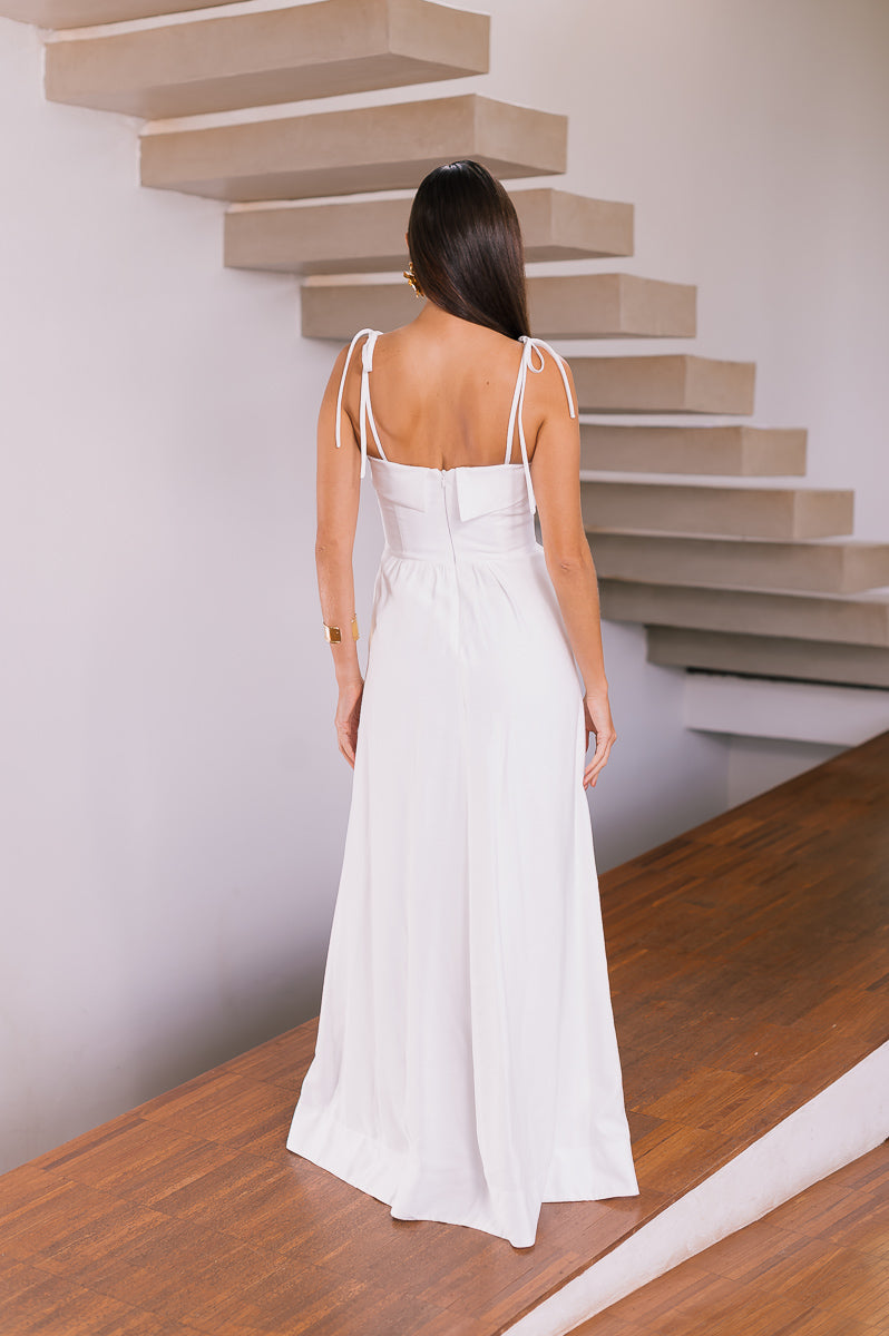 Vestido Longo Alfaiataria Marcelle Off White Saphir