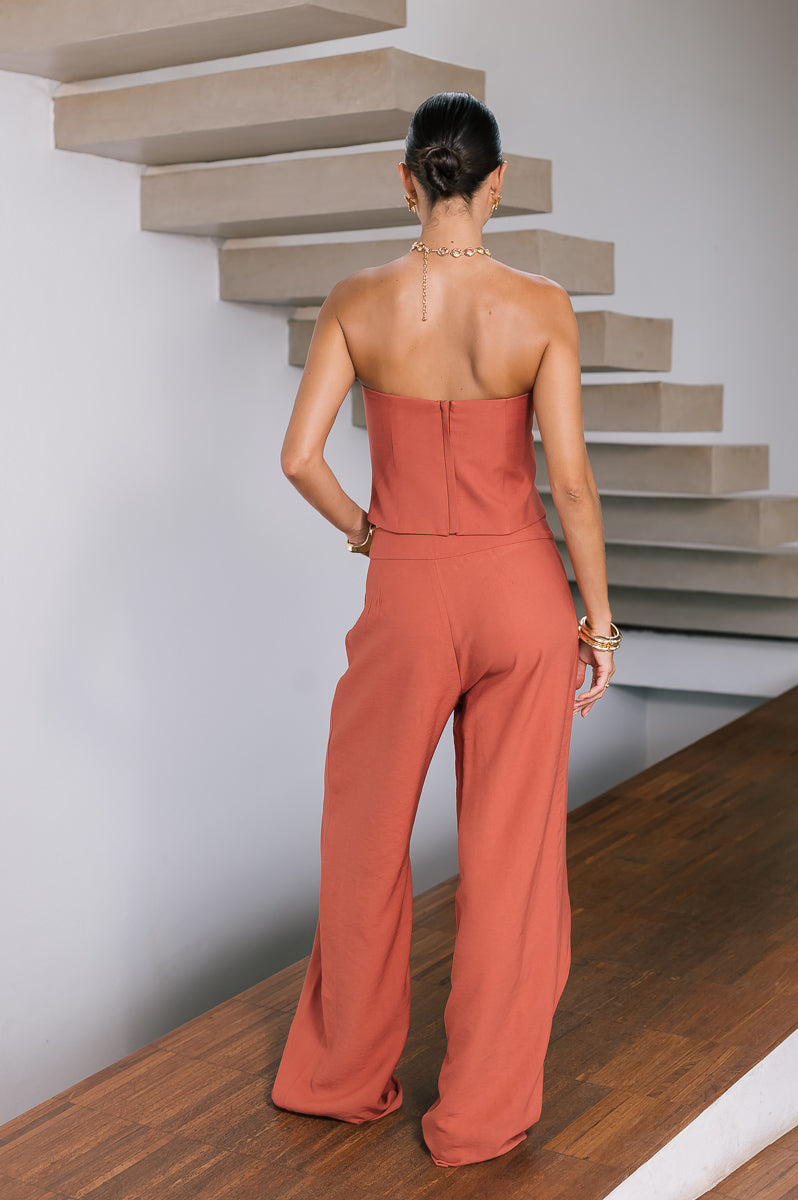 Corselet Drapeado Ana Terracota Ällie