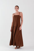 Vestido Daya Linho Marrom