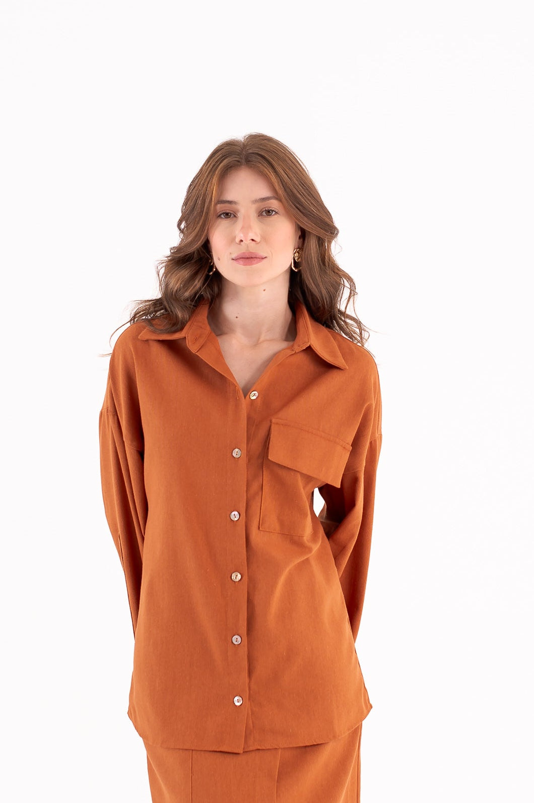Camisa Alberta Linho Telha