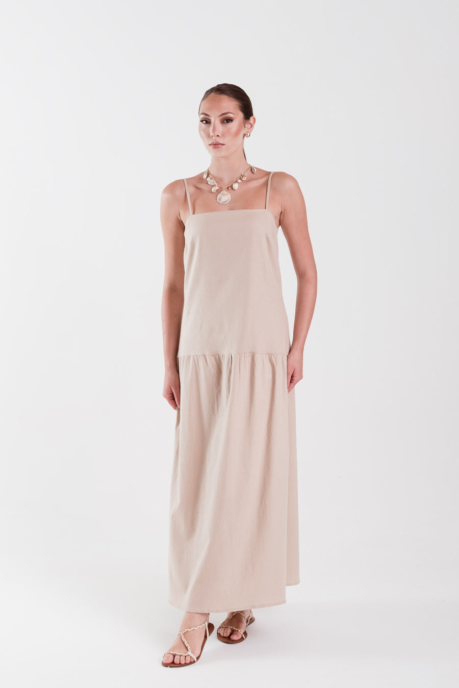 Vestido Daya Linho Nude