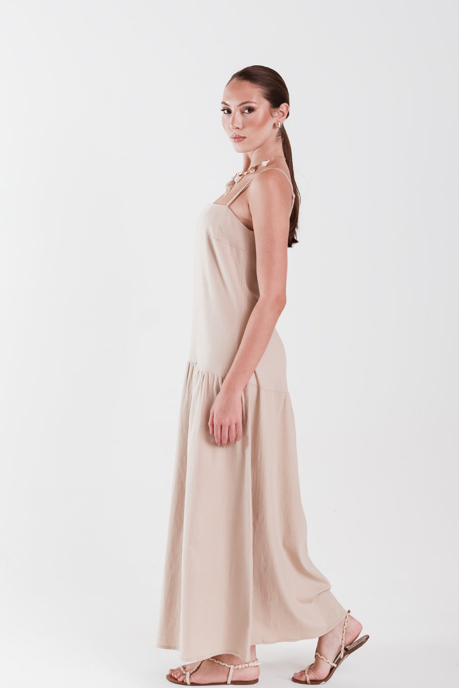 Vestido Daya Linho Nude