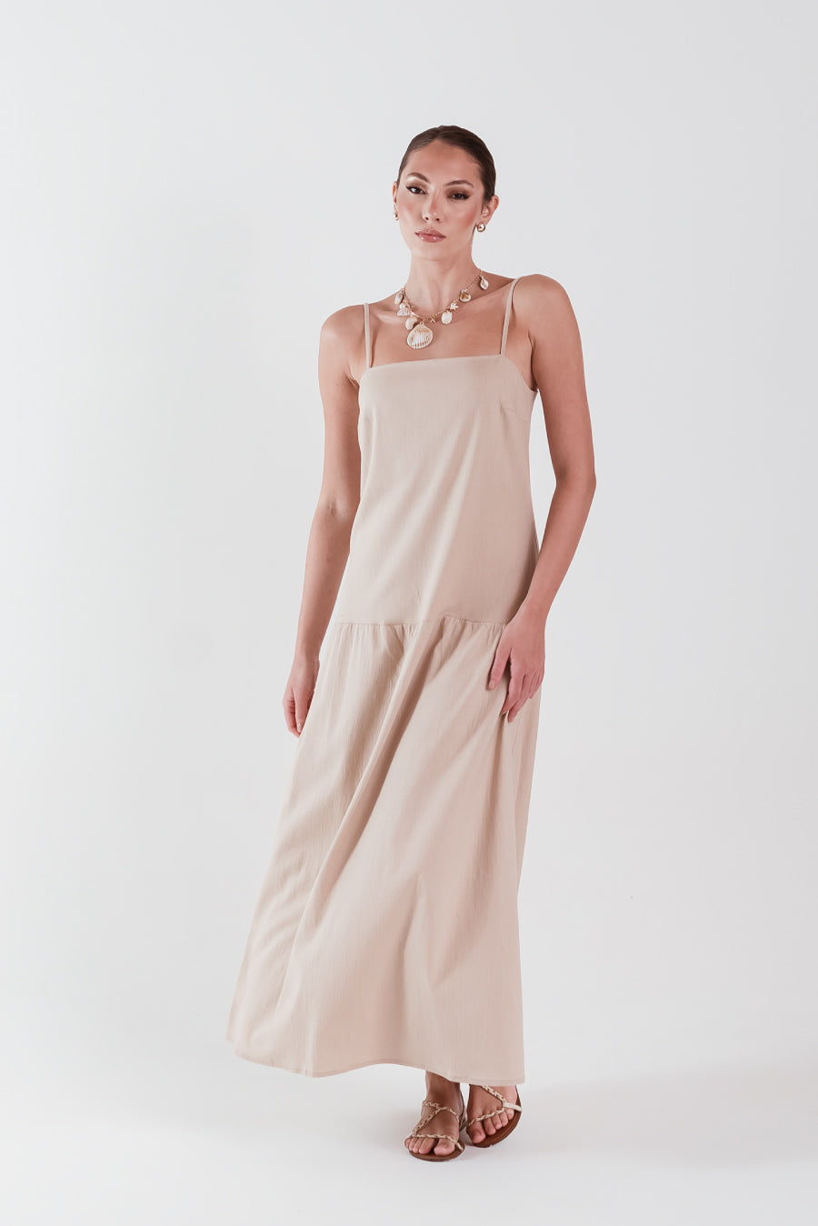 Vestido Daya Linho Nude