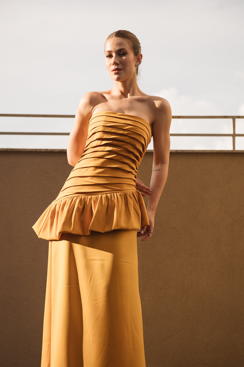Vestido de Festa Rafaela Mostarda Ällie [ Pré-Venda ] - foto adicional 3