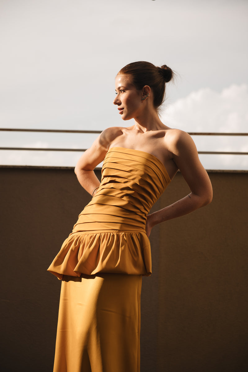 Vestido de Festa Rafaela Mostarda Ällie [ Pré-Venda ] - foto adicional 2