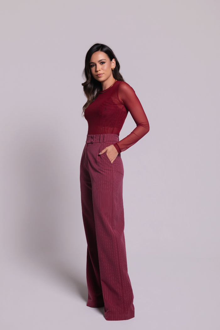 Blusa Tule Mila Marsala