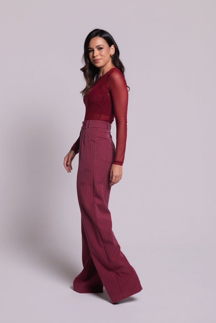 Blusa Tule Mila Marsala