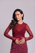 Blusa Tule Mila Marsala