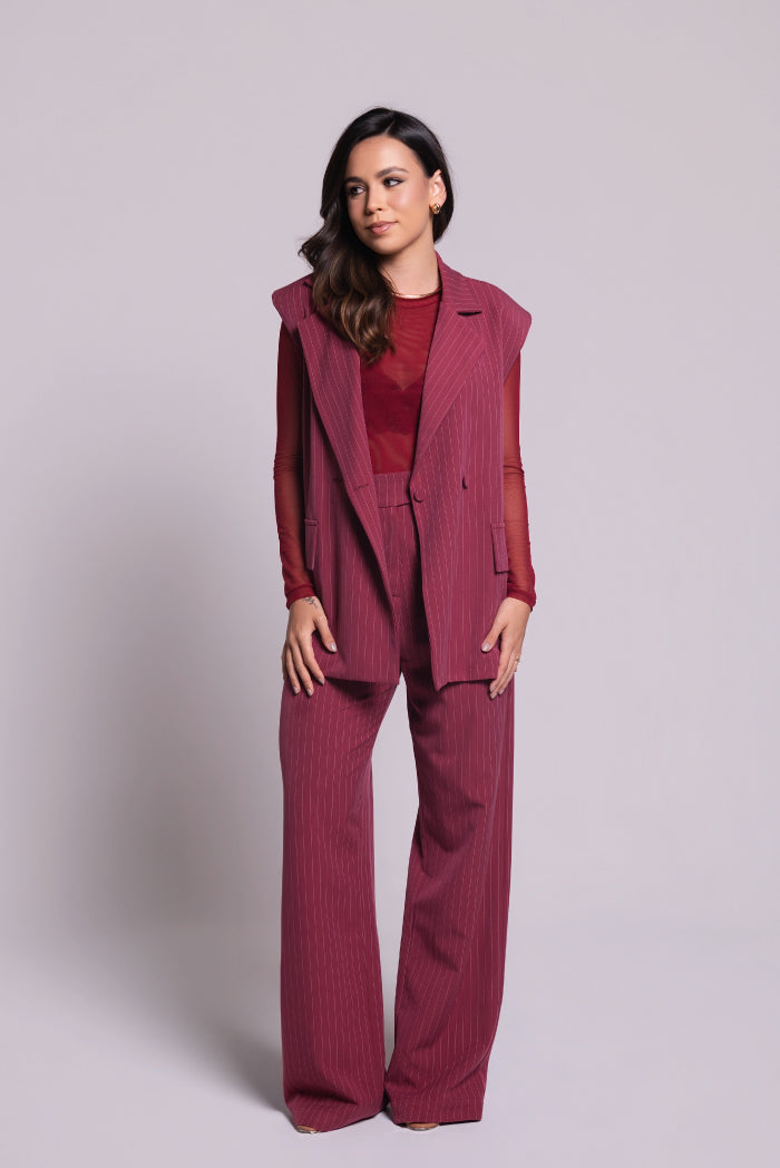 Colete Tereza Risca de Giz Marsala