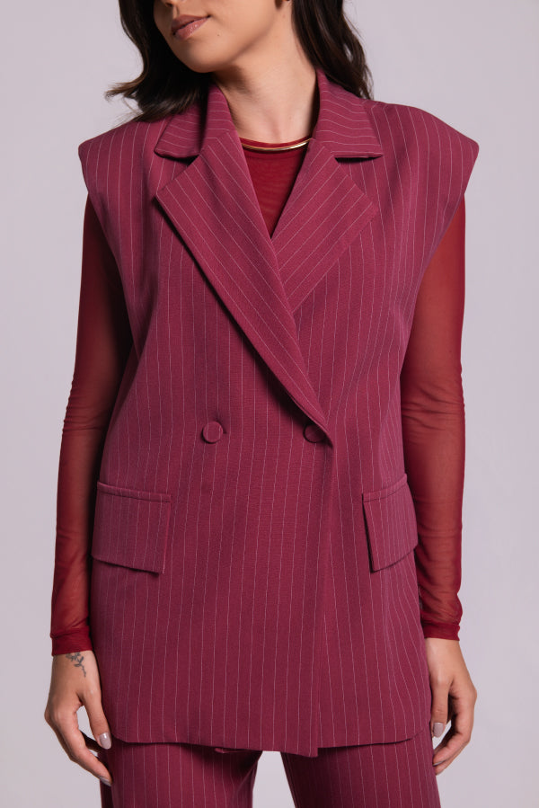 Colete Tereza Risca de Giz Marsala