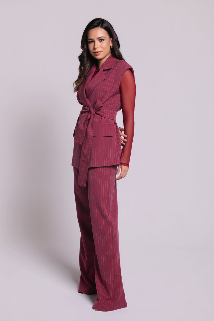 Colete Tereza Risca de Giz Marsala