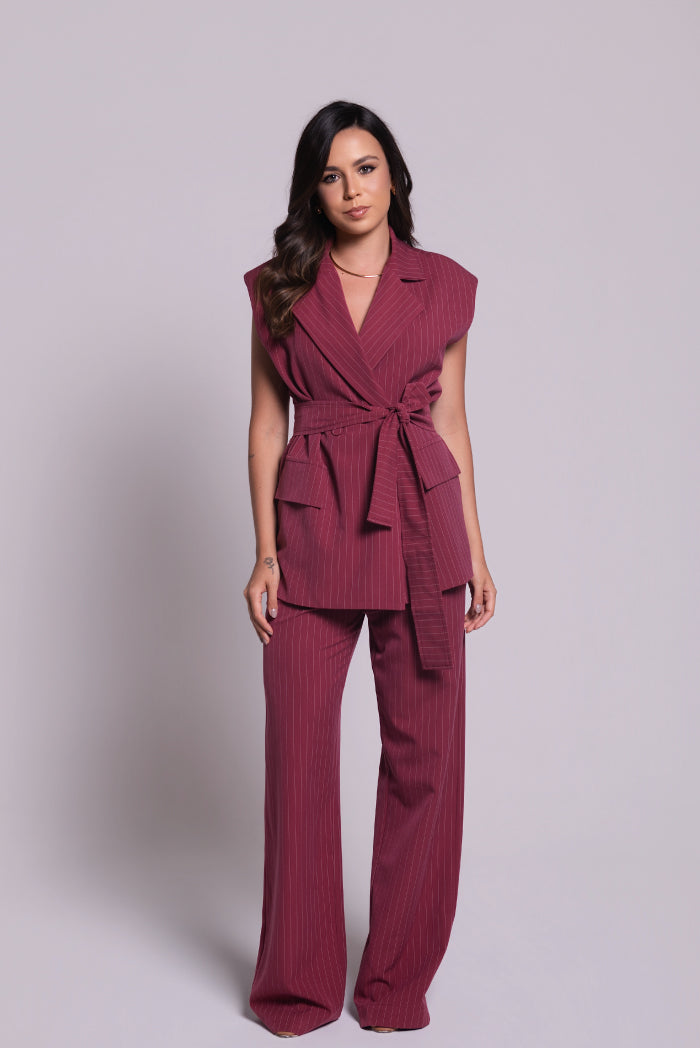 Colete Tereza Risca de Giz Marsala