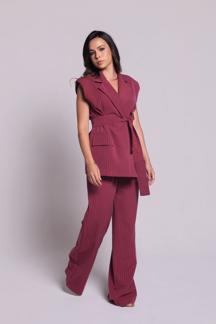 Colete Tereza Risca de Giz Marsala