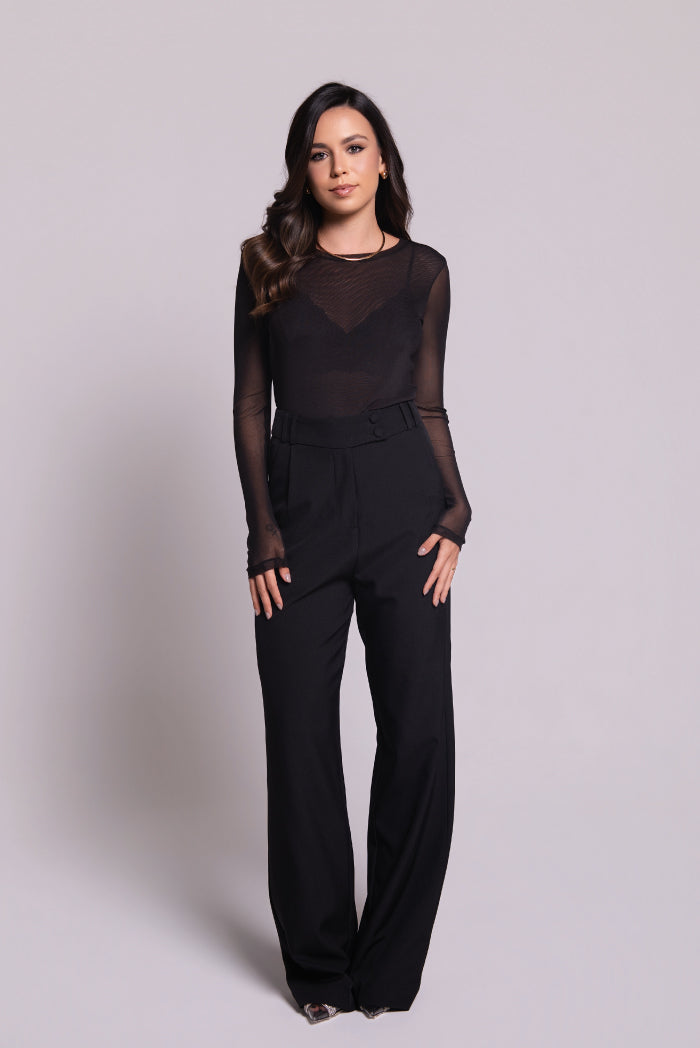Calça Pantalona Cecília Preto
