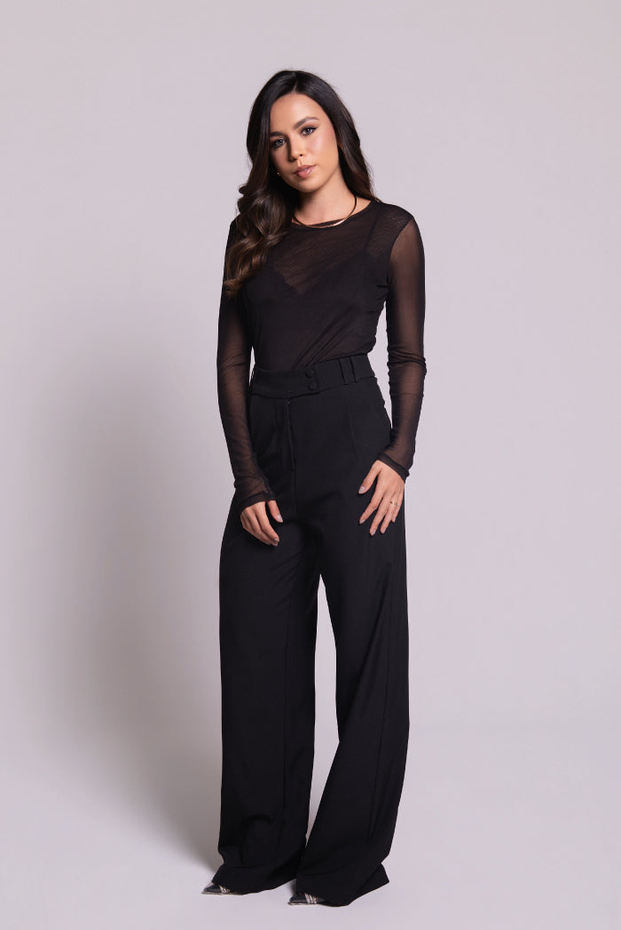 Calça Pantalona Cecília Preto