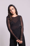 Blusa Tule Mila Preto