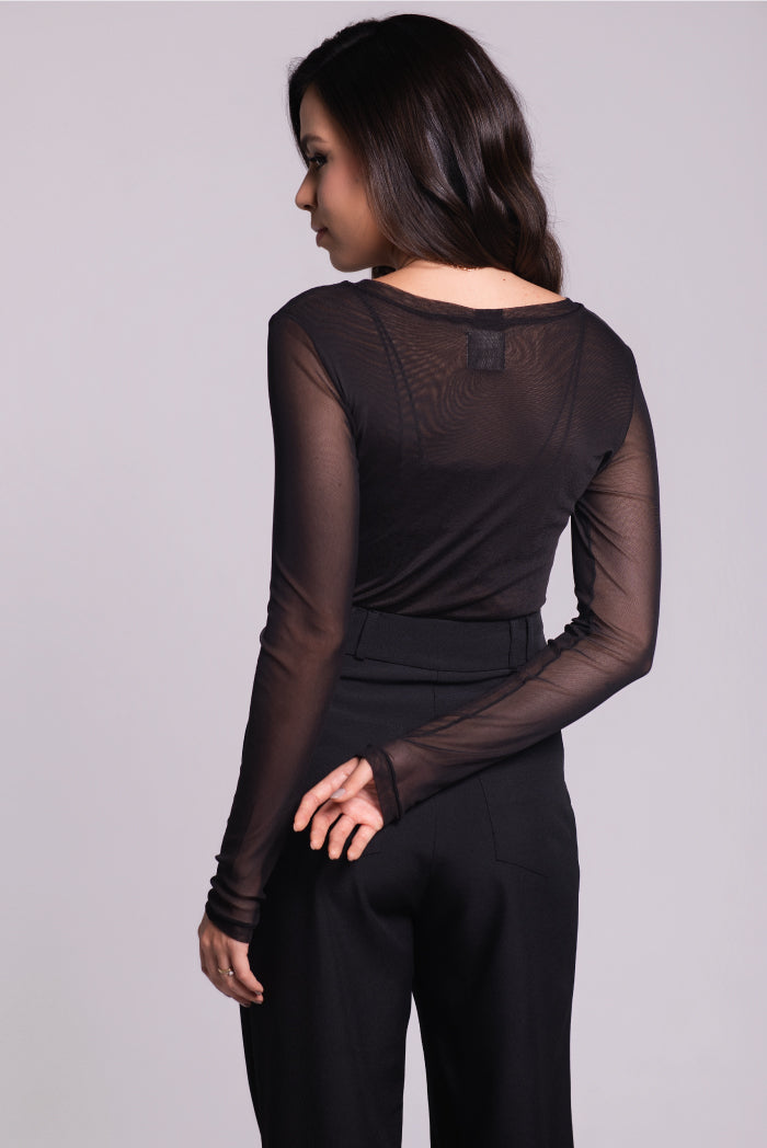 Blusa Tule Mila Preto