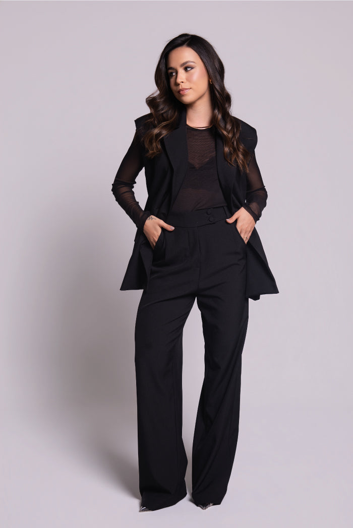 Blusa Tule Mila Preto