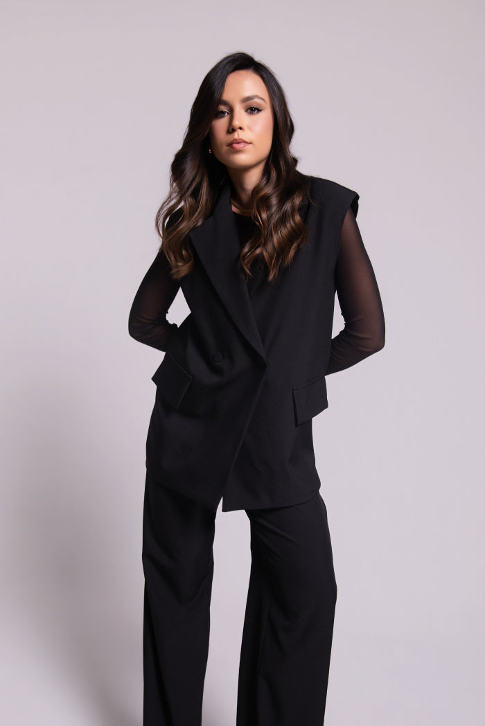 Blusa Tule Mila Preto