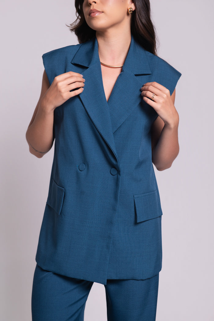 Colete Tereza Azul Petróleo